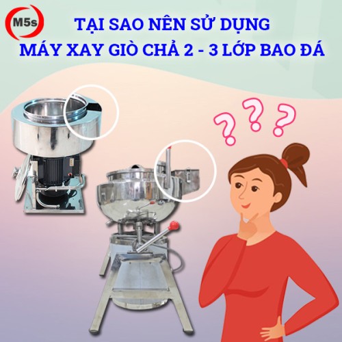 máy xay giò chả 2 - 3 lớp bao đá