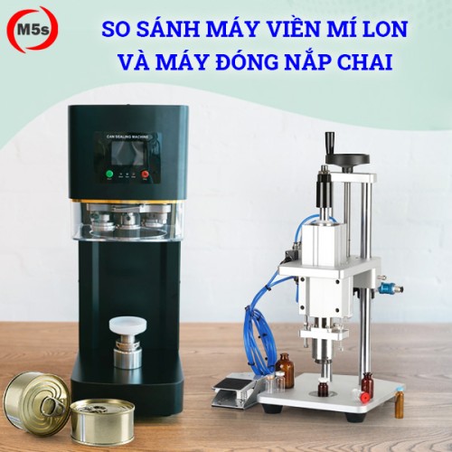So sánh máy viền mí lon và máy đóng nắp chai