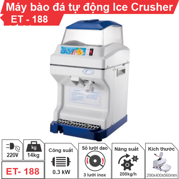Máy bào đá tự động Ice Crusher ET-188