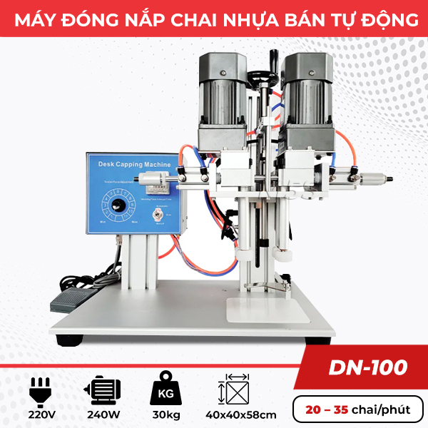 Máy đóng nắp chai thủy tinh, chai nhựa DN-100