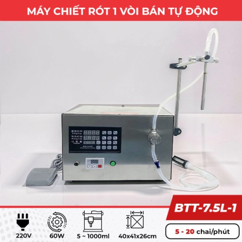 Máy chiết rót bán tự động BTT-7.5L-1 lưu lượng 7,5 lít/phút/vòi