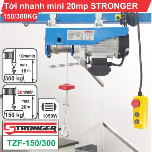 Máy tời điện nhanh mini 150-300kg 20m/p STRONGER TZF-150/300