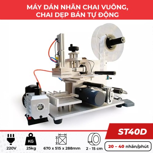 Máy dán nhãn chai dẹp bán tự động ST-40D