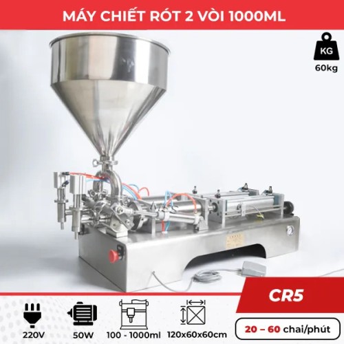 Máy chiết rót 2 vòi bán tự động CR5 1000ml