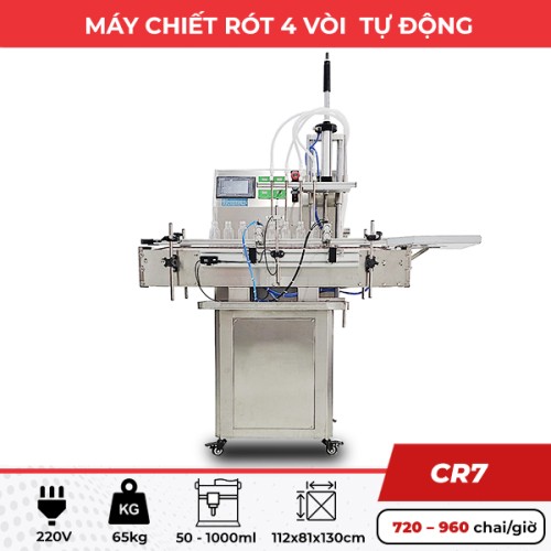 Máy chiết rót chất lỏng 4 vòi tự động CR7