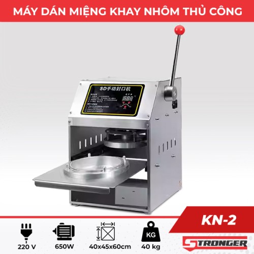 Máy dán miệng khay nhôm thủ công KN-2