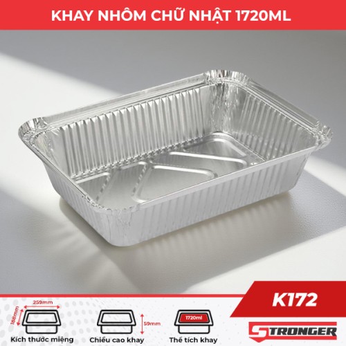 Khay nhôm chữ nhật 1720ml
