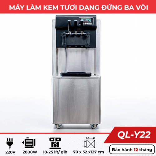 Máy làm kem tươi dạng đứng ba vòi QL-Y22