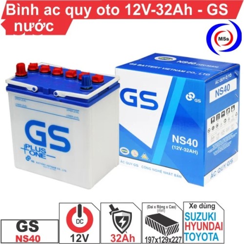 Bình ắc quy 12V 32AH oto dạng lỏng GS