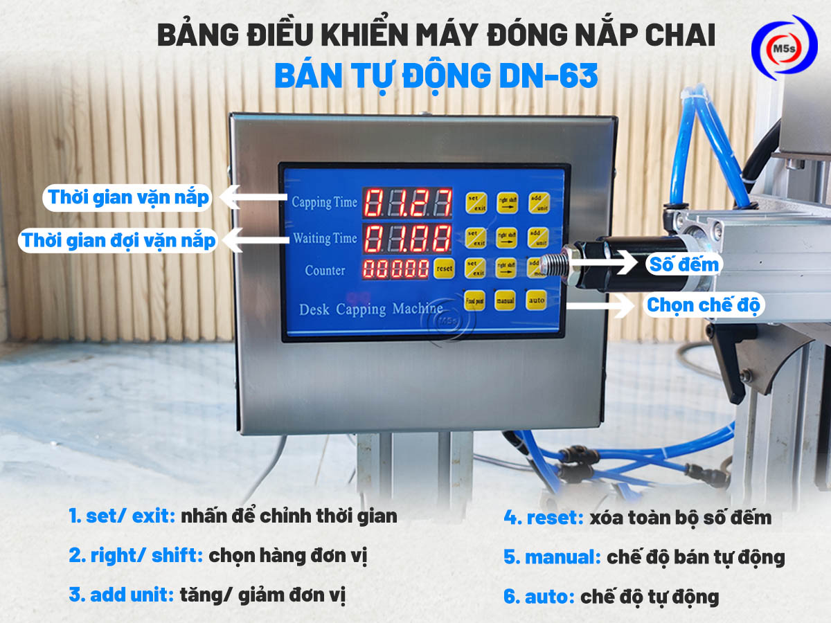 bảng điều khiển máy siết nắp chai DN-63