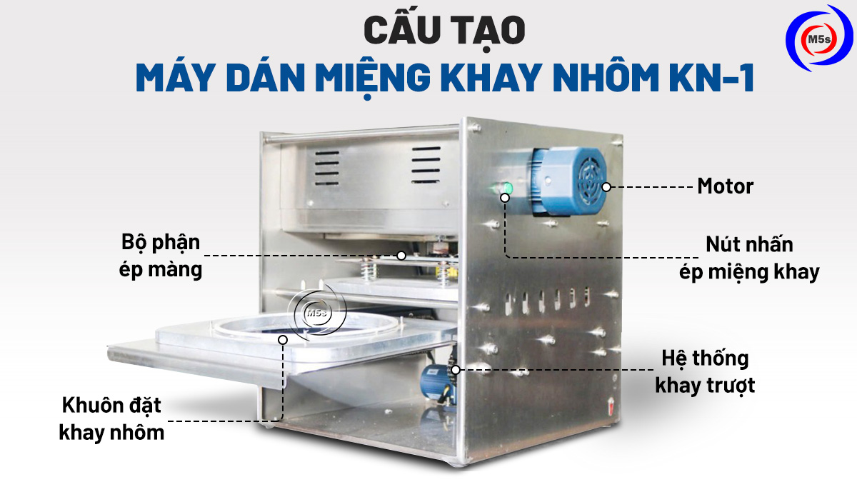 Cấu tạo máy dán miệng khay nhôm KN-1 Cấu tạo máy dán miệng khay nhôm KN-1