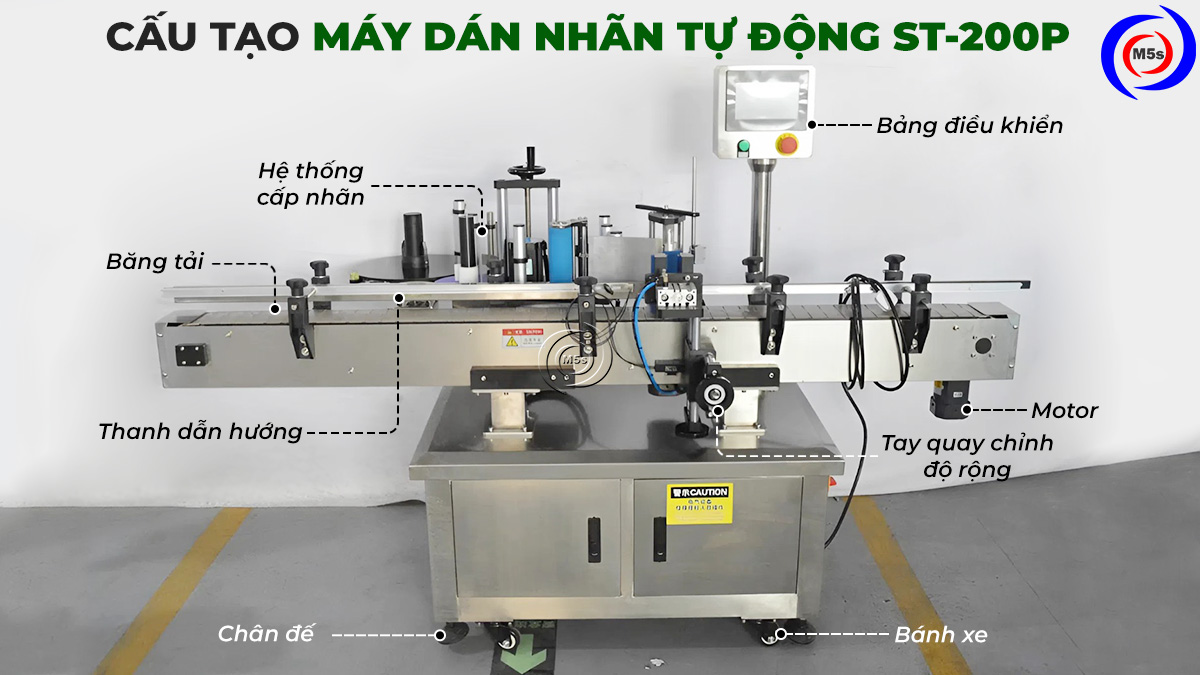 Cấu tạo của máy dán tem nhãn tự động ST-200P