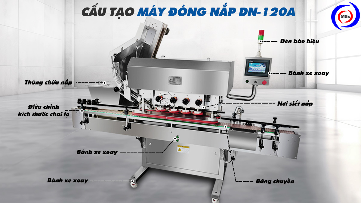 cấu tạo máy đóng nắp chai DN-120A