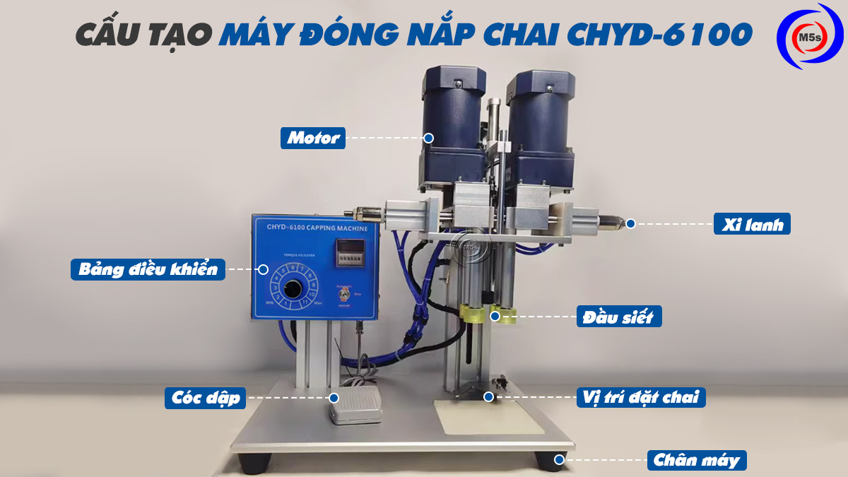 cấu tạo máy đóng nắp chai CHYD-6100