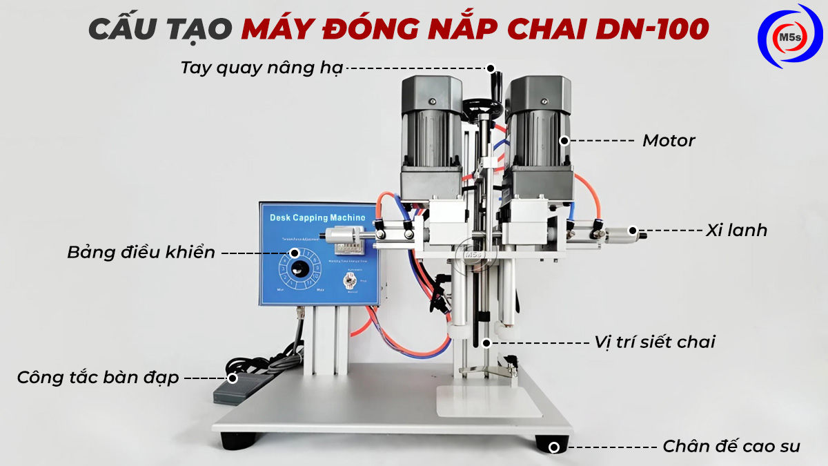 cấu tạo máy đóng nắp chai DN-100