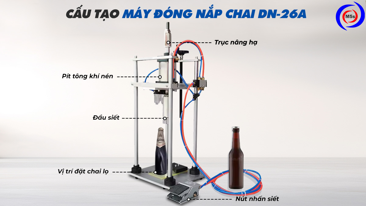 cấu tạo máy đóng nắp chai DN-26A