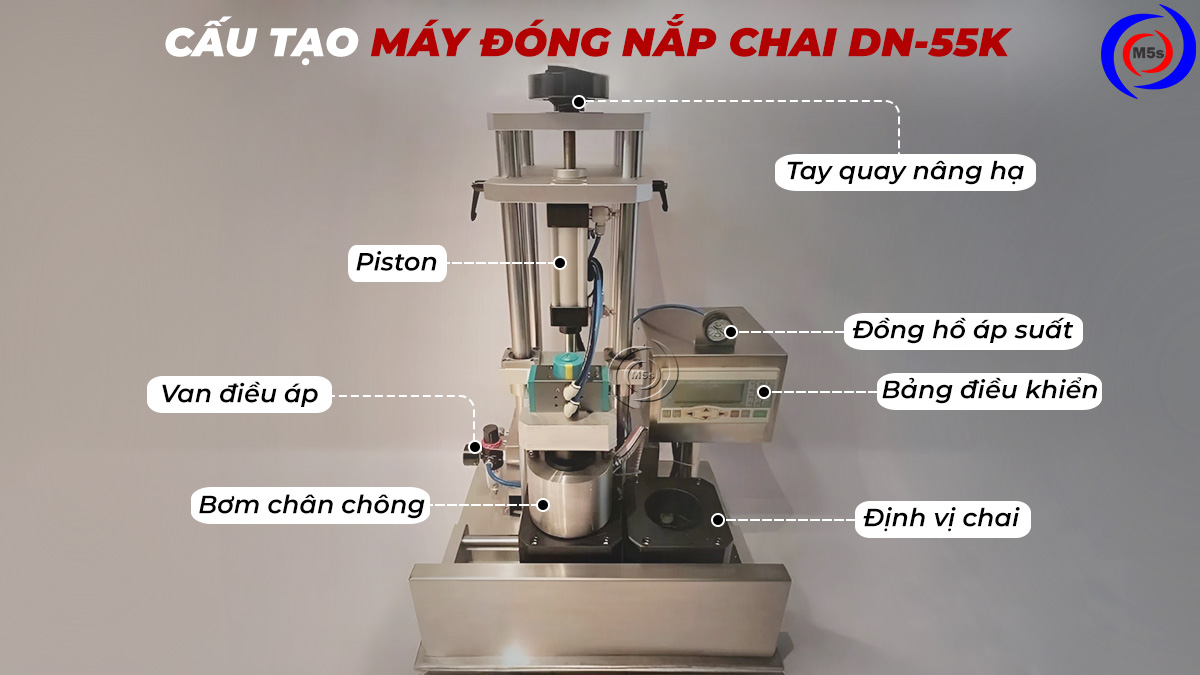 cấu tạo máy đóng nắp chai DN-55K