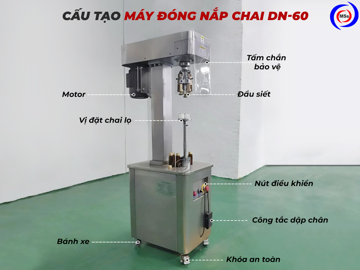 cấu tạo máy đóng nắp chai DN-60