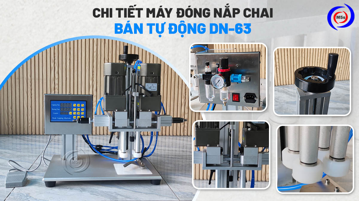 chi tiết máy đóng nắp chai bán tự động DN-63
