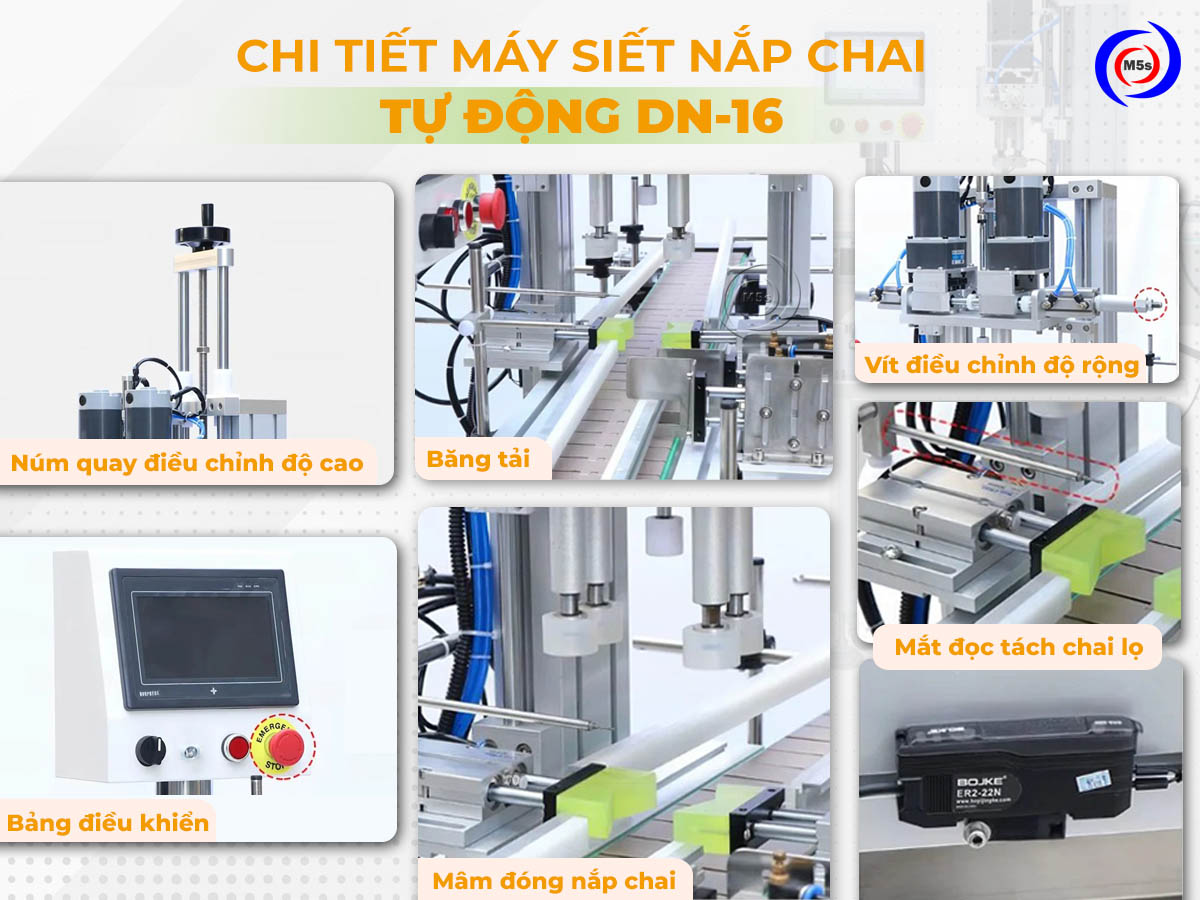 chi tiết máy siết nắp chai tự động DN-16