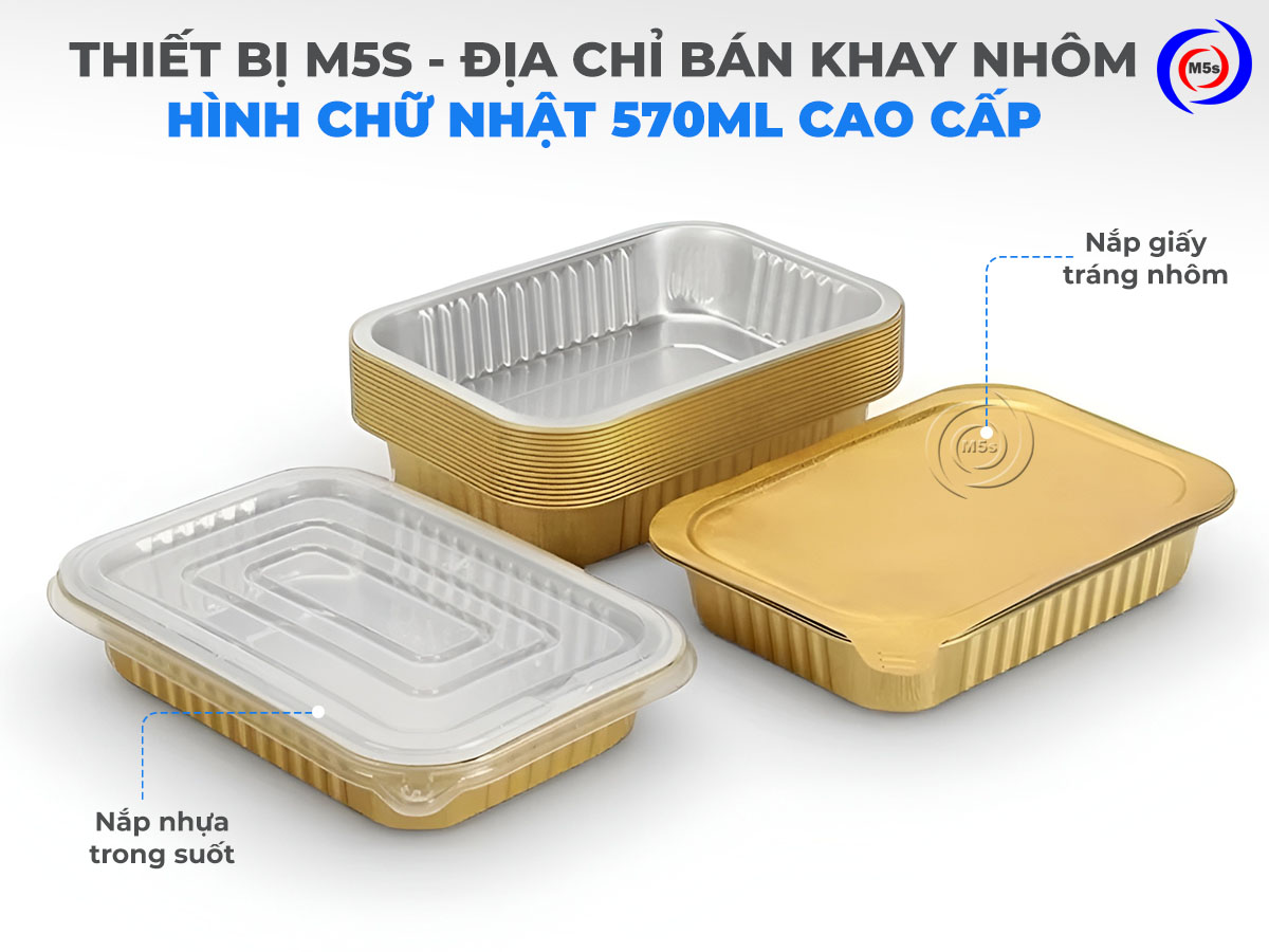 địa chỉ bán khay nhôm hình chữ nhật 570ml cao cấp