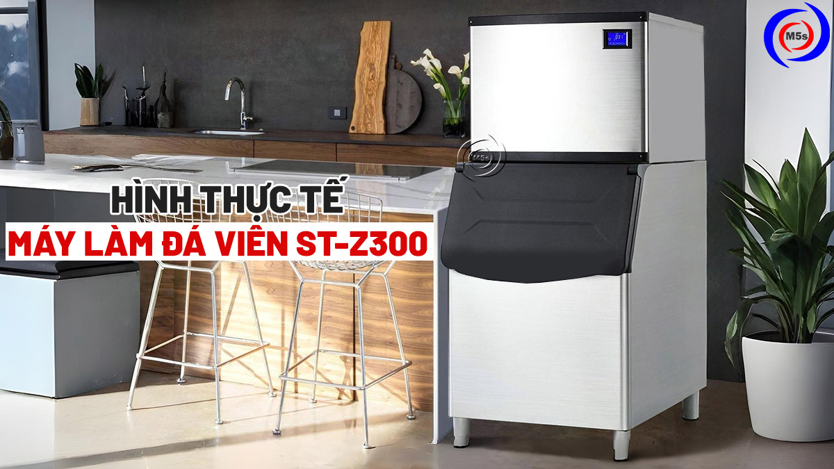 Hình thực tế máy làm đá viên ST-Z300 Hình thực tế máy làm đá viên ST-Z300