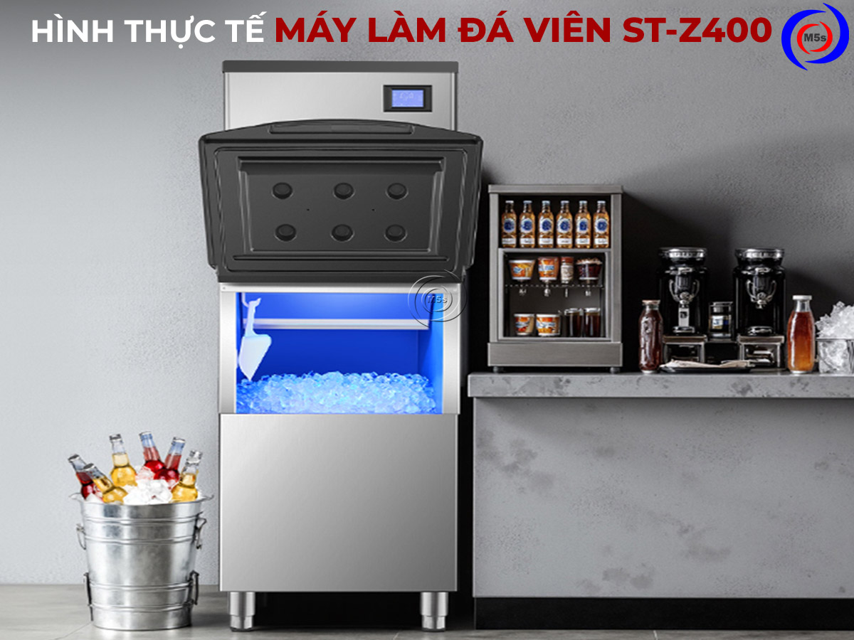 Hình thực tế máy làm đá viên ST-Z400 Hình thực tế máy làm đá viên ST-Z400