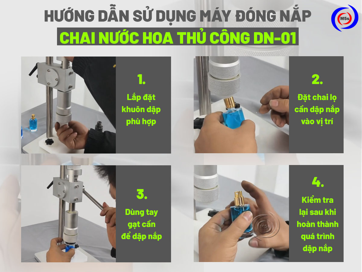hướng dẫn sử dụng máy đóng nắp chai nước hoa DN-01