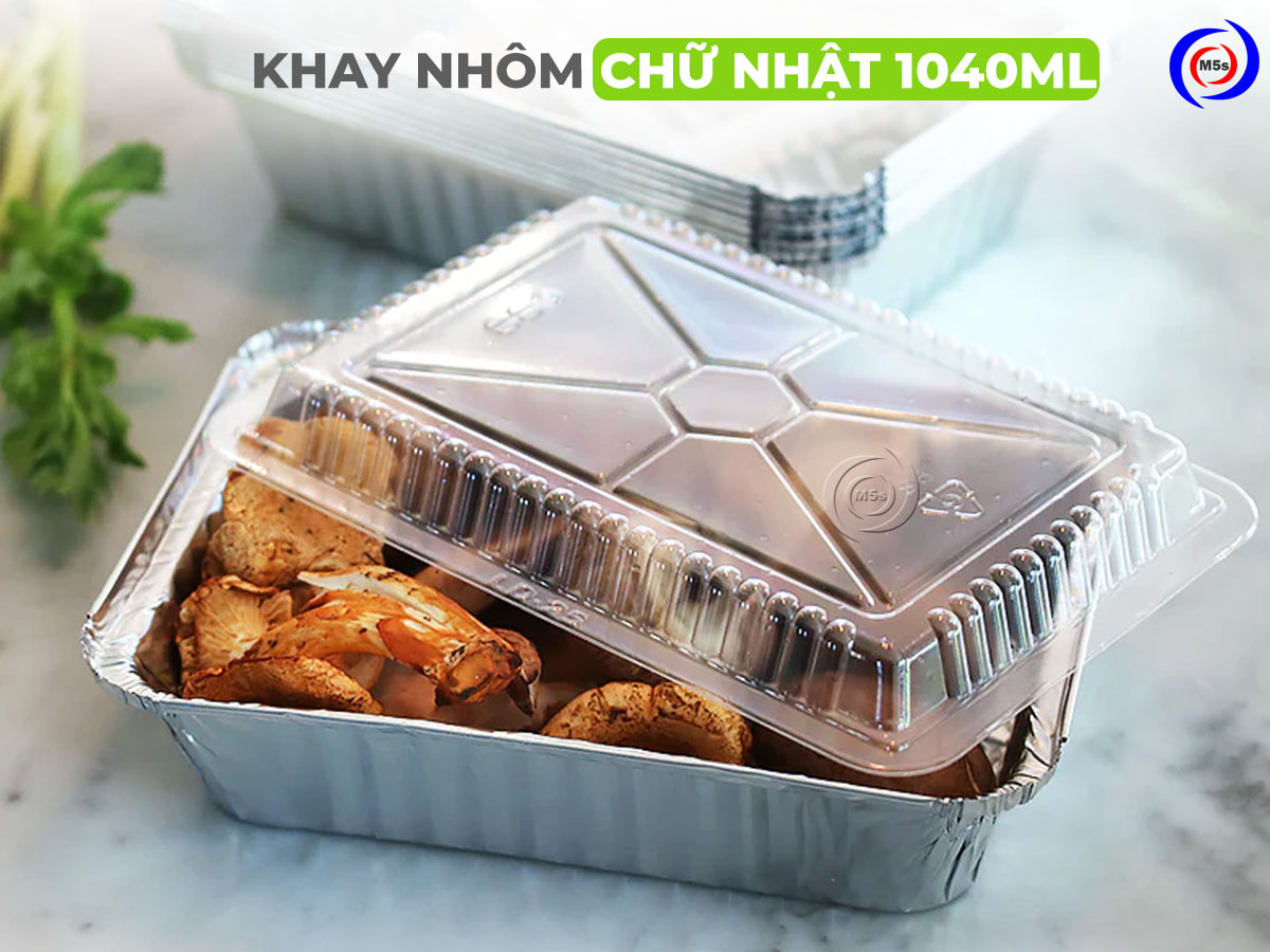 khay nhôm chữ nhật 1040ml