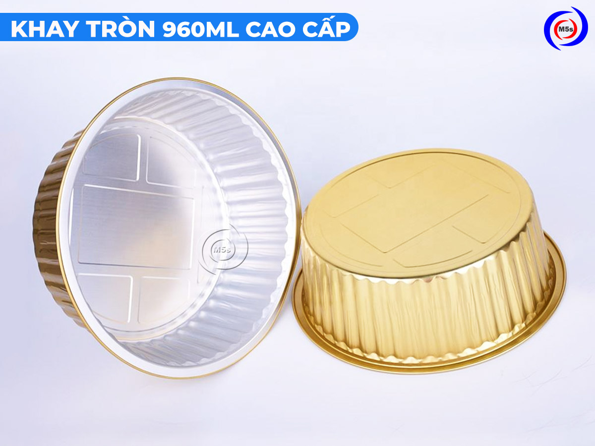 khay nhôm tròn cao cấp 960ml
