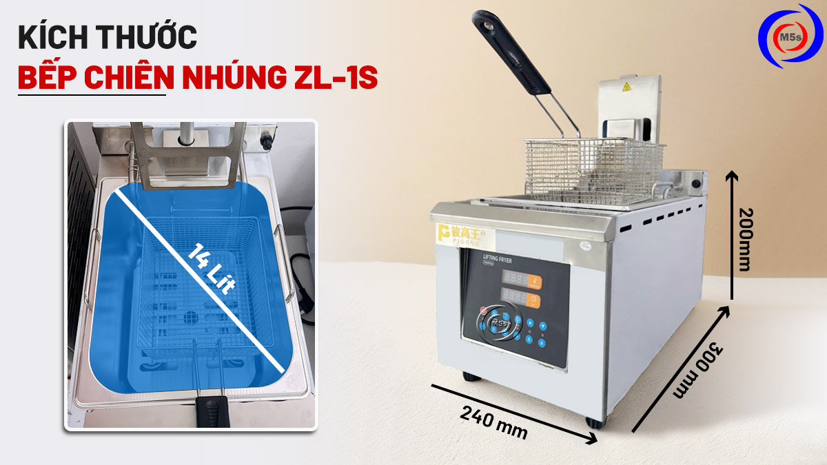 kích thước bếp chiên nhúng ZL-1S
