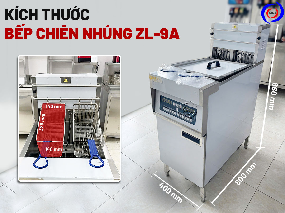 kích thước bếp chiên nhúng ZL-9A