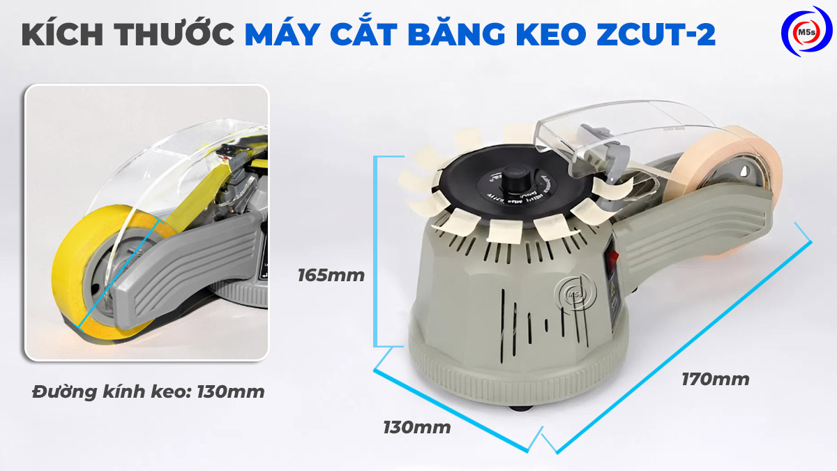 kích thước máy cắt băng keo ZCUT-2
