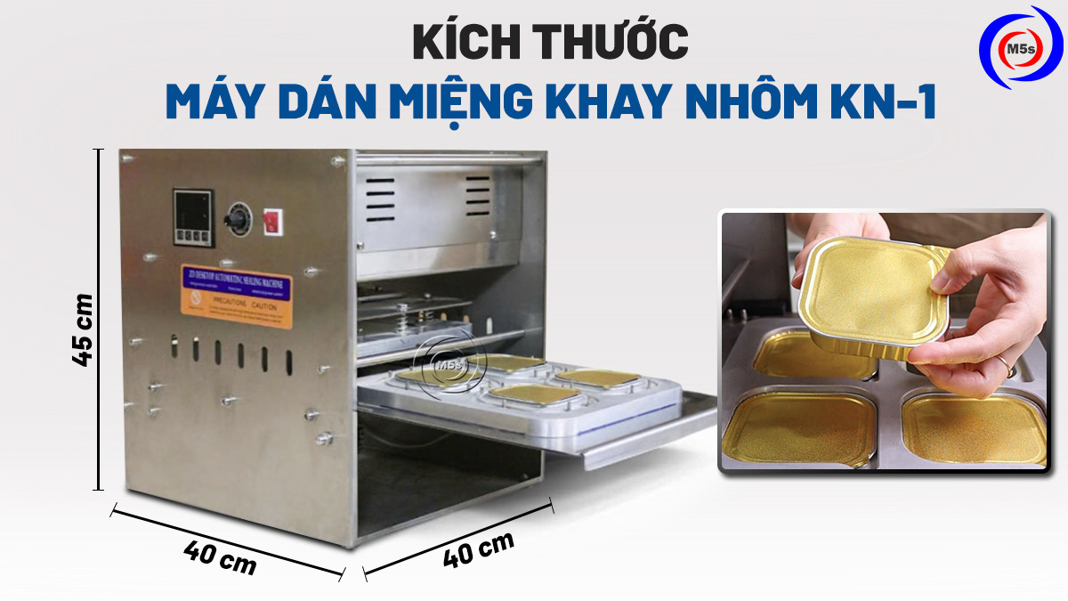 Kích thước máy dán miệng khay nhôm KN-1 Kích thước máy dán miệng khay nhôm KN-1