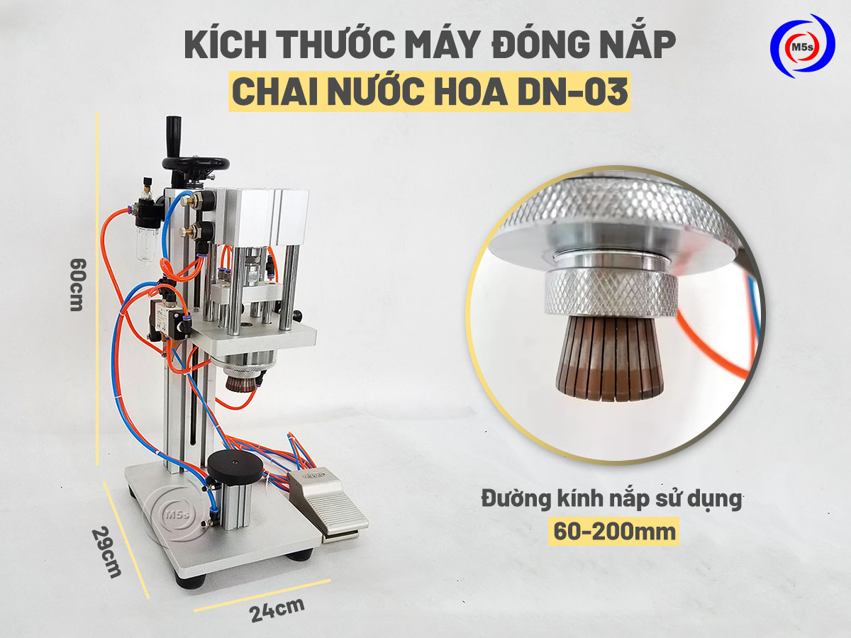 kích thước máy đóng nắp chai nước hoa DN-03