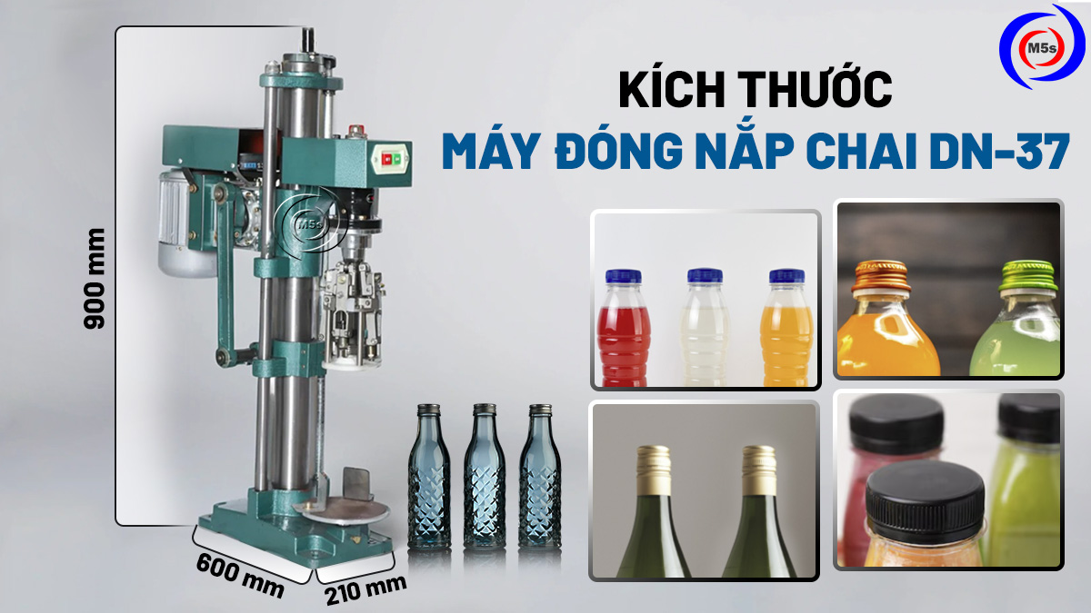 kích thước máy đóng nắp chai DN-37