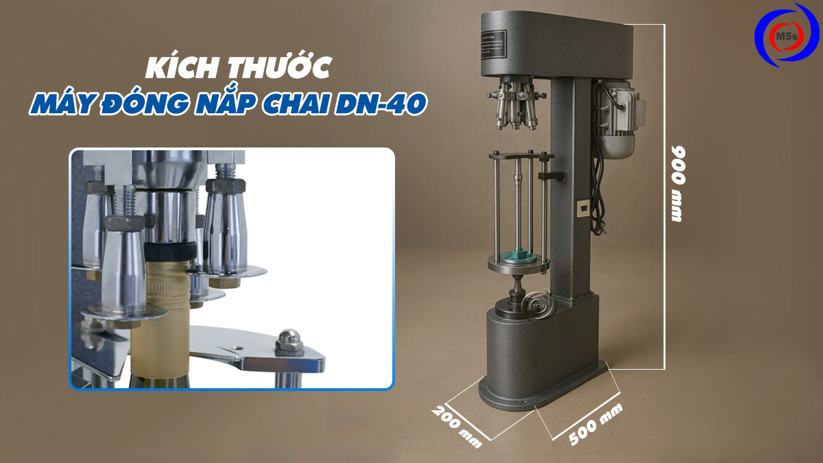 kích thước máy đóng nắp chai DN-40