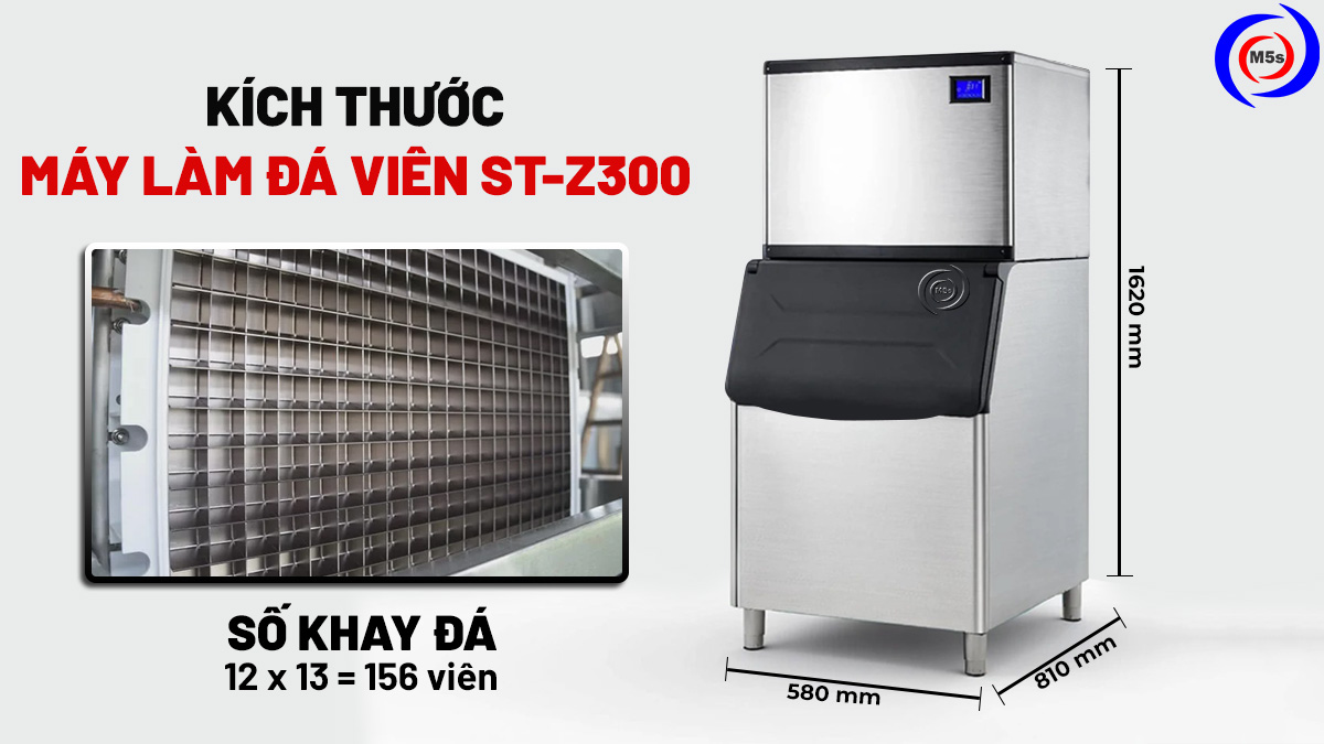 Kích thước máy làm đá viên ST-Z300 Kích thước máy làm đá viên ST-Z300