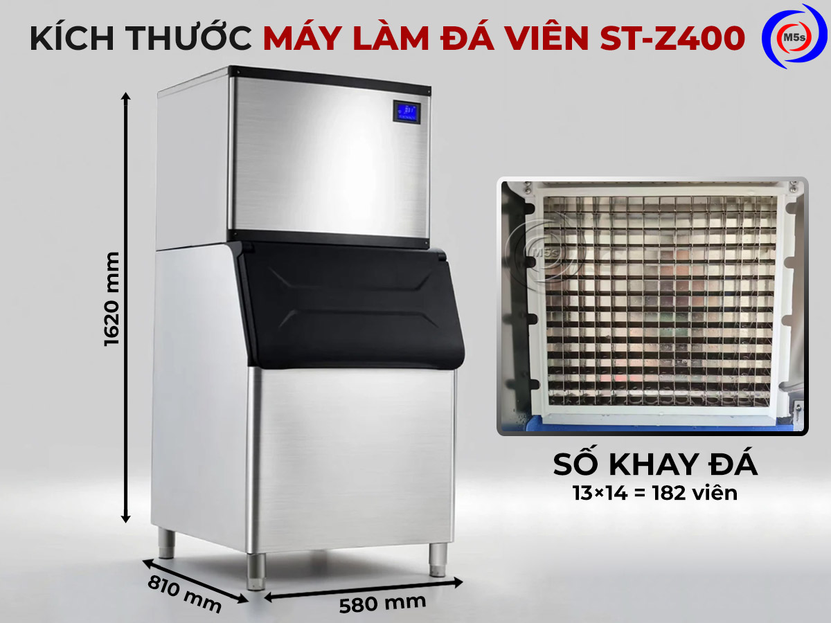 Kích thước máy làm đá viên ST-Z400 Kích thước máy làm đá viên ST-Z400