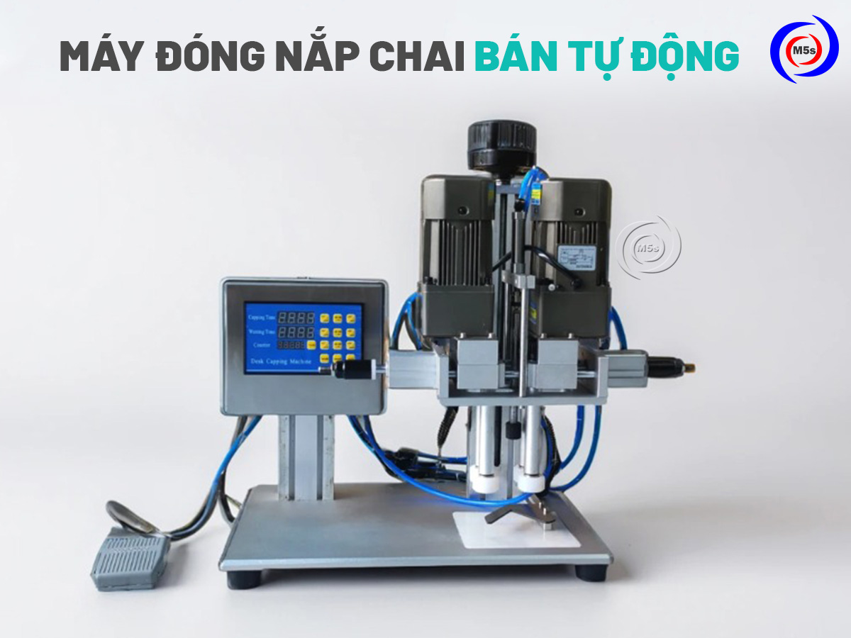 máy đóng nắp chai bán tự động
