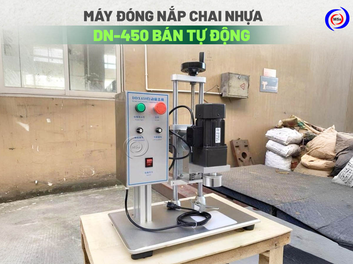 máy đóng nắp chai nhựa DN-450 bán tự động