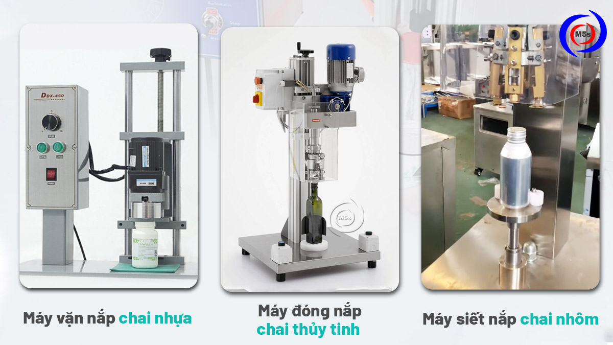 máy đóng nắp chai nhựa nhôm thủy tinh