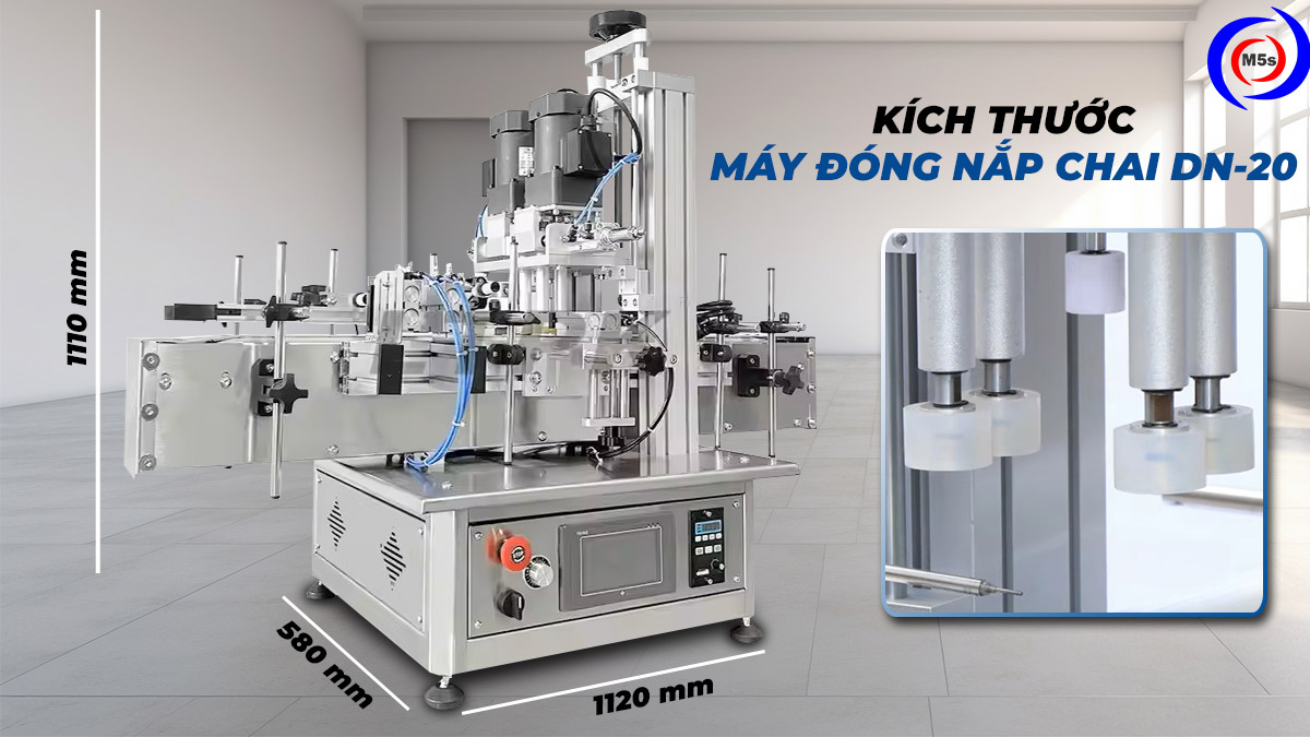 kích thước máy đóng nắp chai DN-20