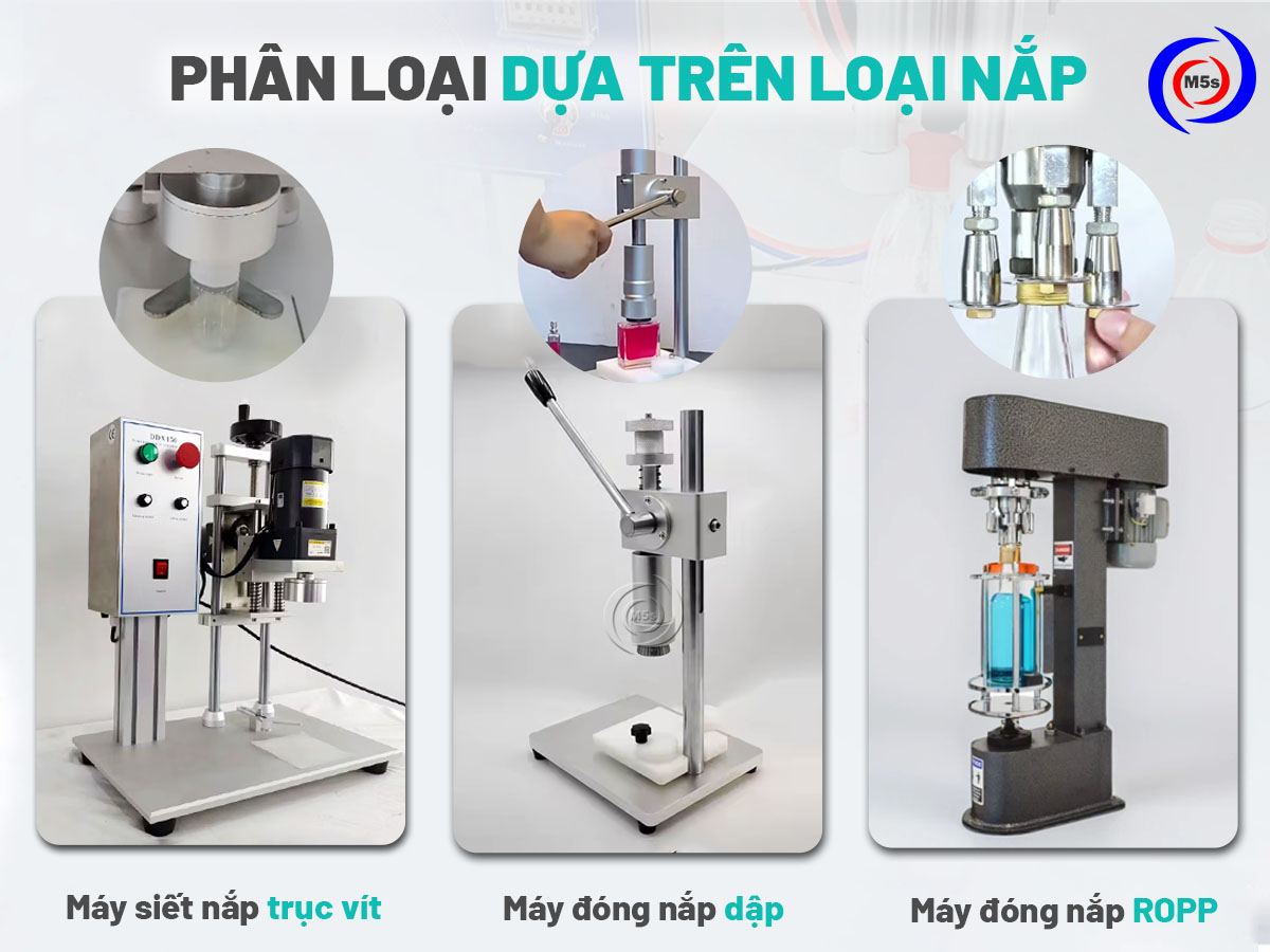 phân loại máy đóng nắp chai dựa trên loại nắp
