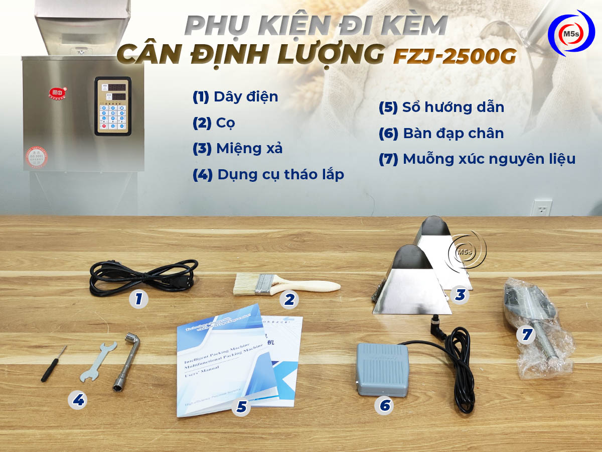 phụ kiện cân định lượng đi kèm
