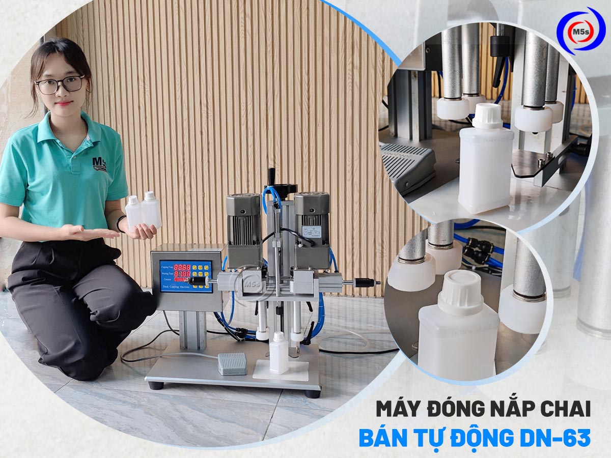 thành phẩm máy đóng nắp chai bán tự động DN-63