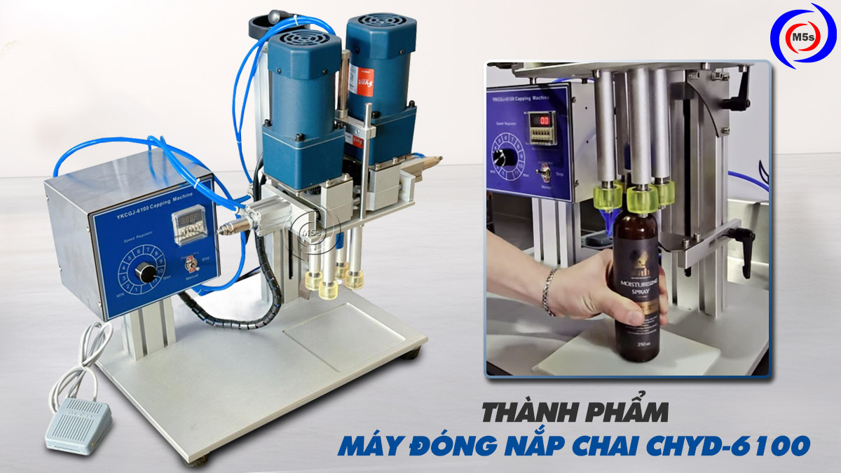 thành phẩm máy đóng nắp chai bán tự động