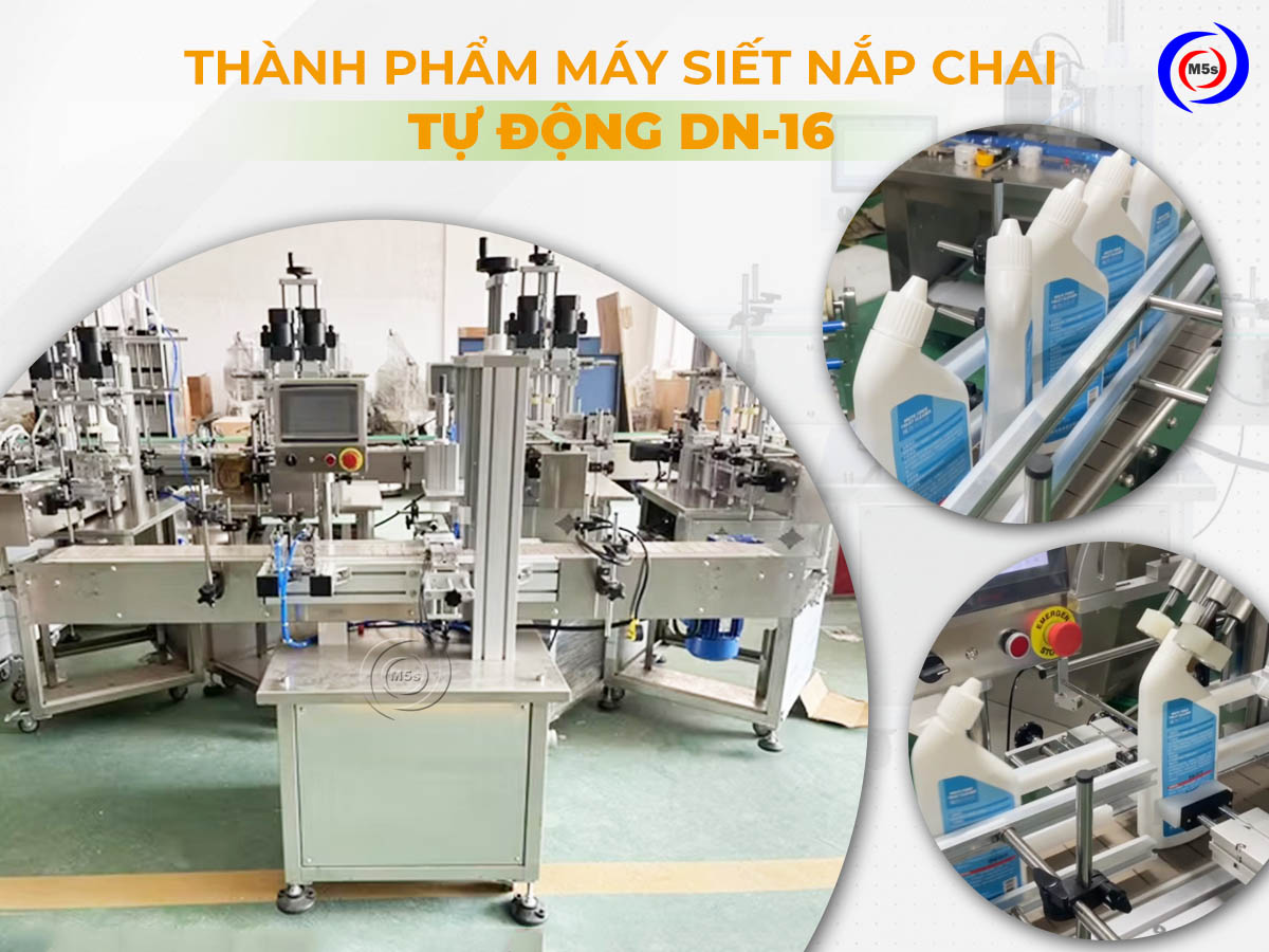 thành phẩm máy siết nắp chai tự động DN-16