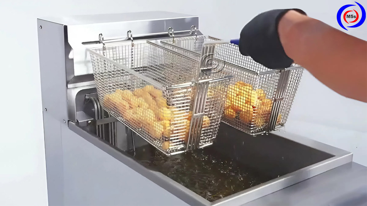 thực tế thành phẩm bếp chiên nhúng ZL-9A