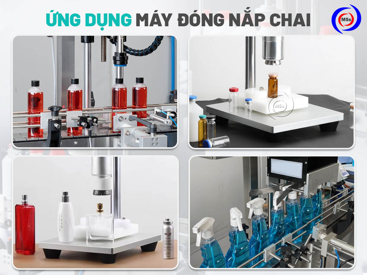 ứng dụng máy đóng nắp chai